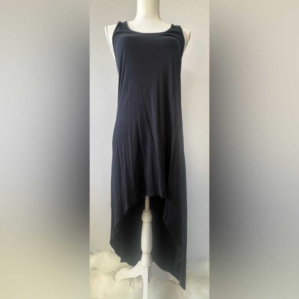 Asymmetrical Black Racerback Tunic Top